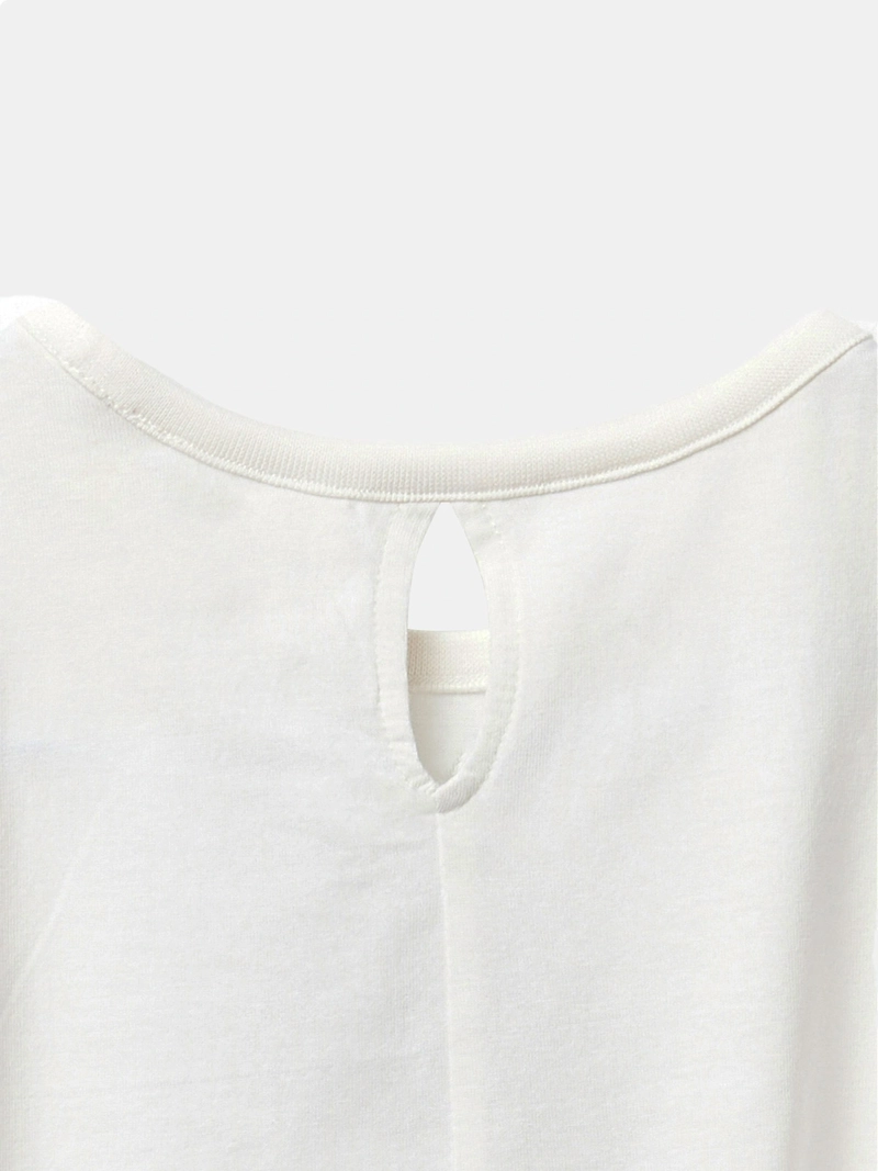 POLERA MANGA CORTA ALGODÓN NIÑA SFERA CRUDO PAVO REAL PLUMAS - 2