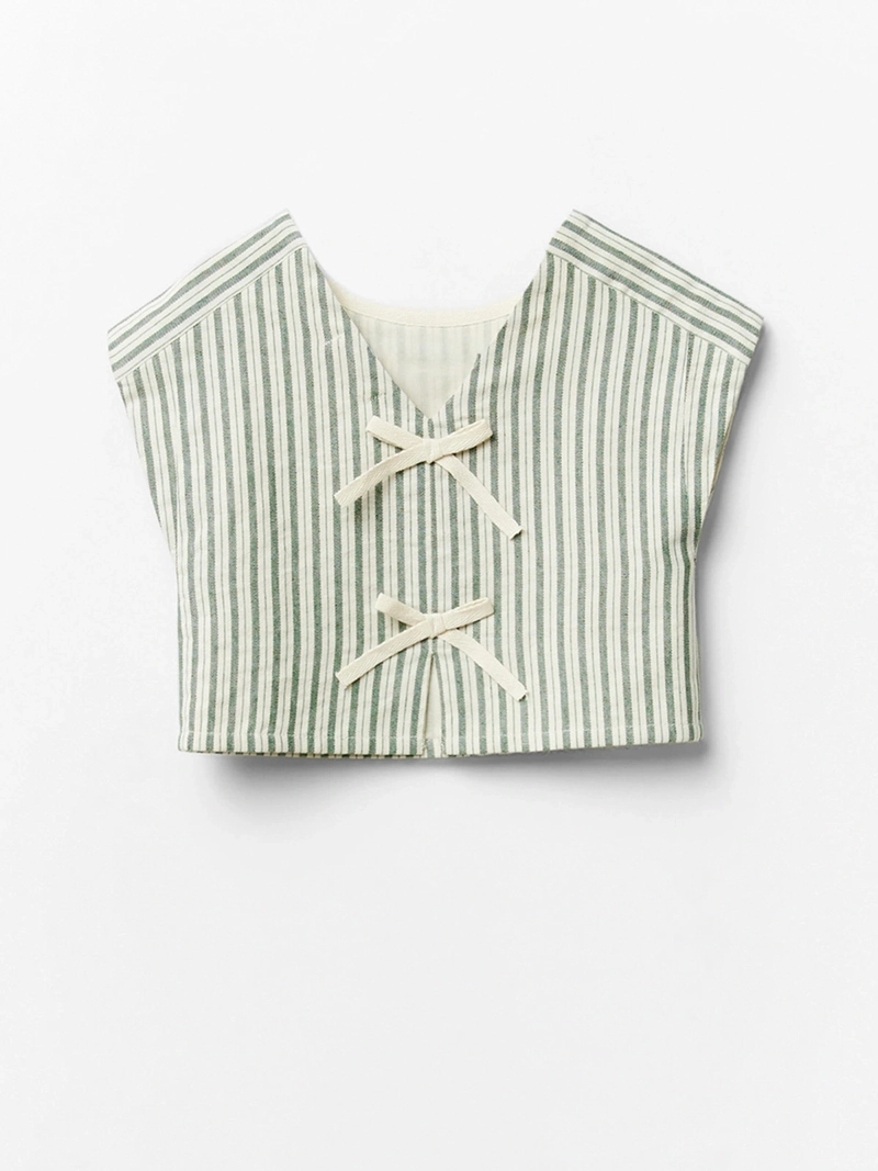 BLUSA MANGA LARGA NIÑA SFERA VERDE TOP RAYAS - 2