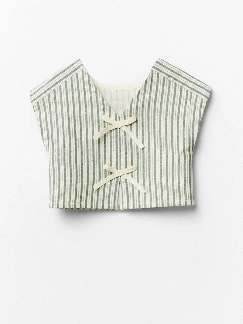 BLUSA MANGA LARGA NIÑA SFERA VERDE TOP RAYAS - 2
