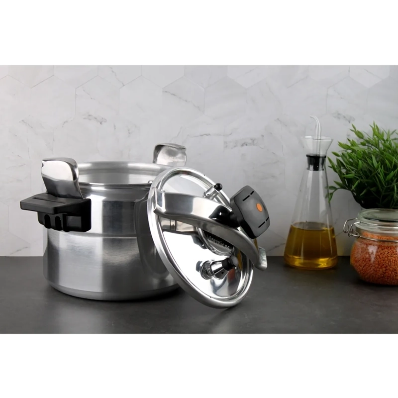 OLLA MARMICOC A PRESION ALUMAX PLUS PLATEADO 8 LITROS 2 PIEZAS - 9