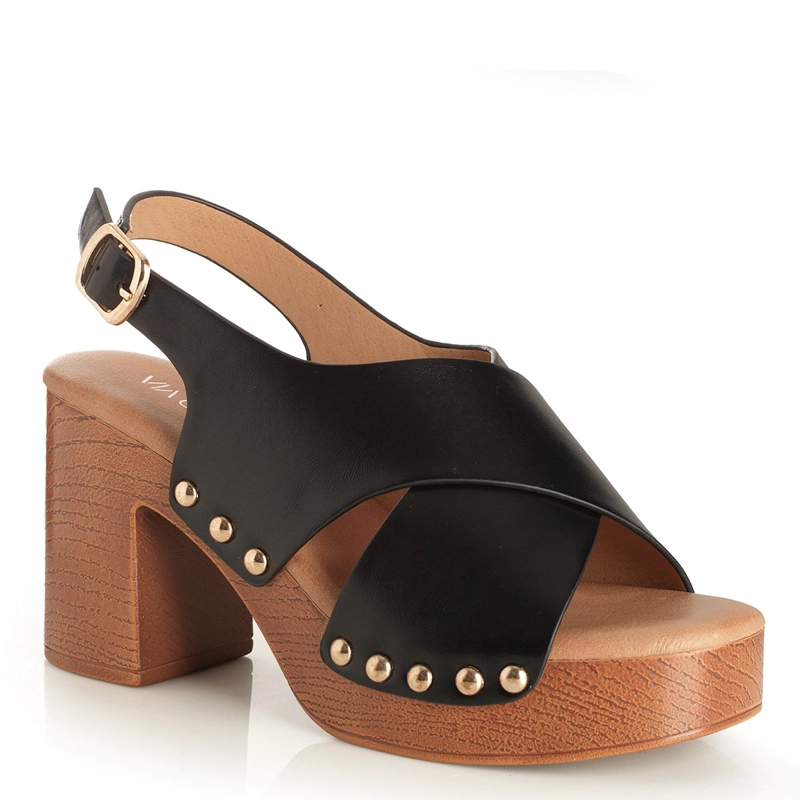 SANDALIAS MUJER VIA UNO NEGRO 22633620 - 2