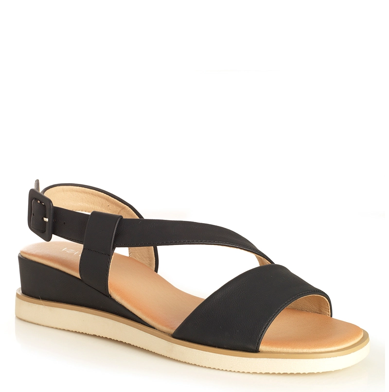 SANDALIAS MUJER VIA UNO NEGRO 22641609 - 2
