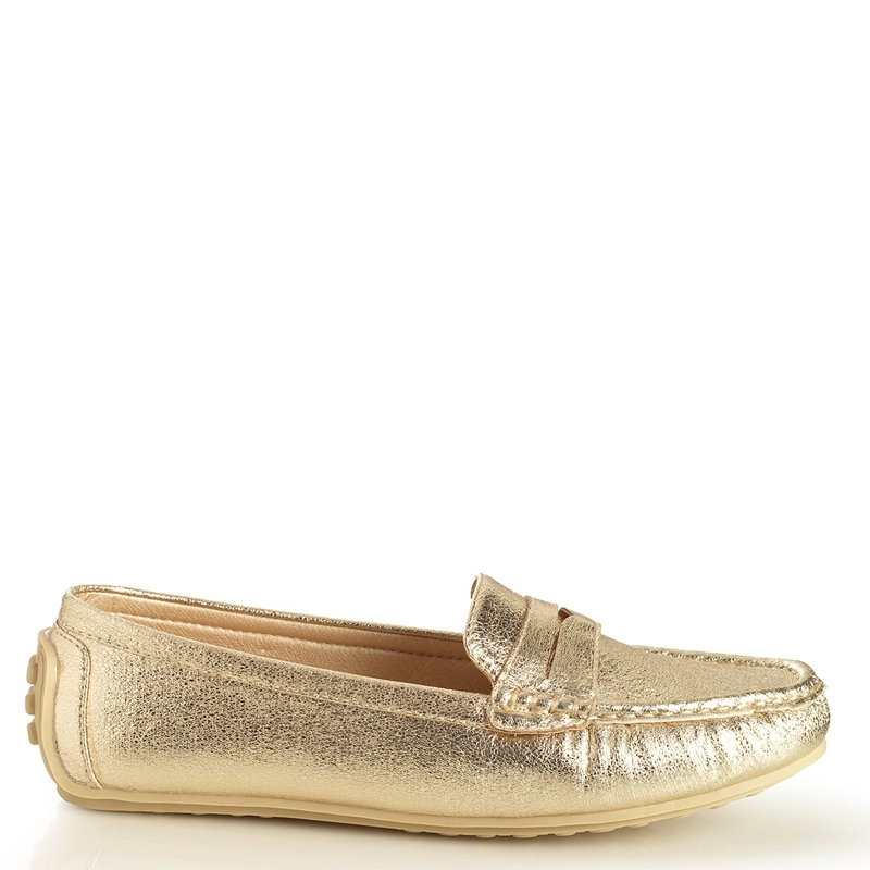 MOCASINES MUJER VIA UNO DORADO 22601509 - 1