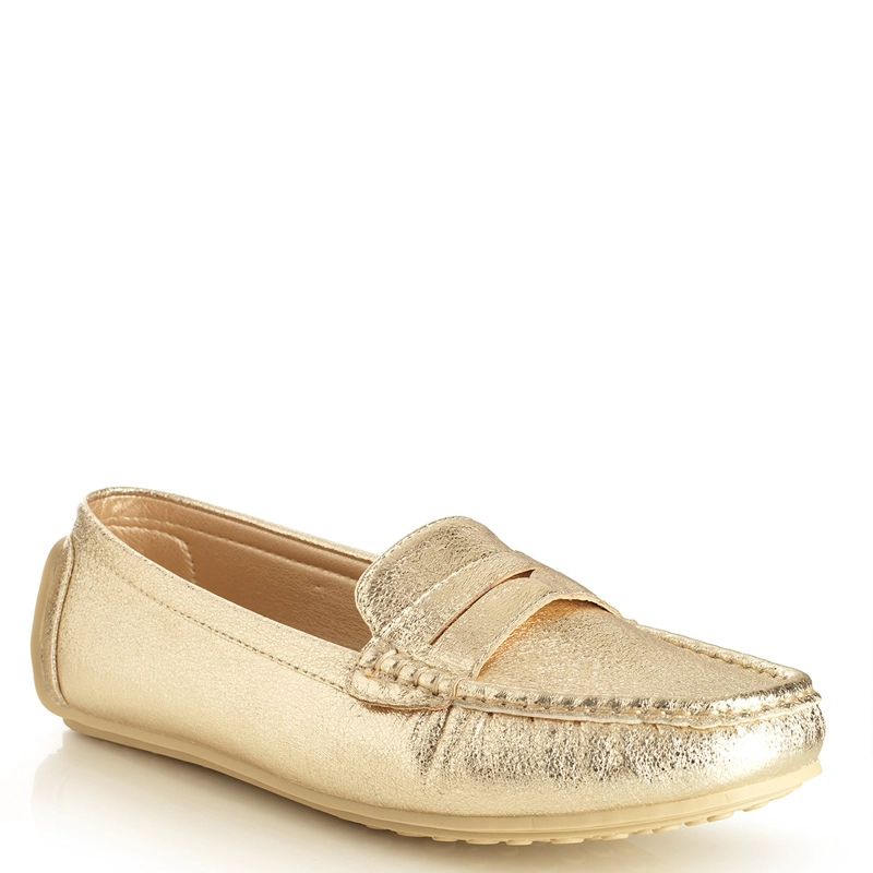 MOCASINES MUJER VIA UNO DORADO 22601509 - 2