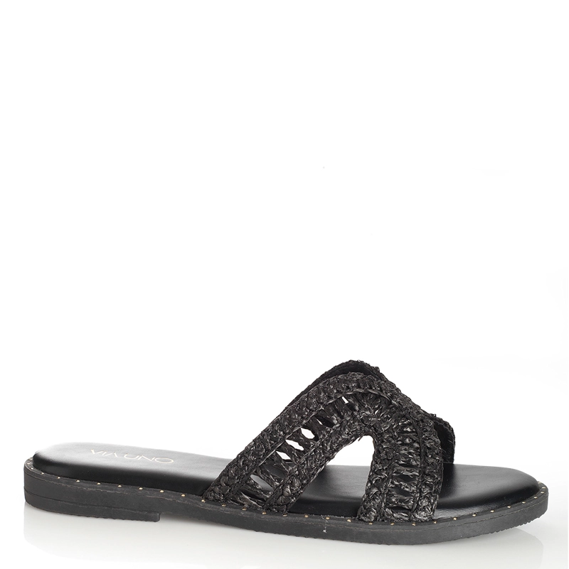 SANDALIAS MUJER VIA UNO NEGRO 22601625 - 1