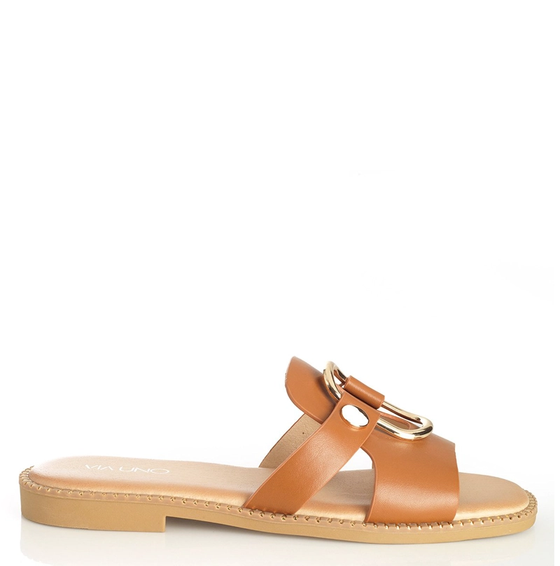 SANDALIAS MUJER VIA UNO CAMEL 22601633 - 1