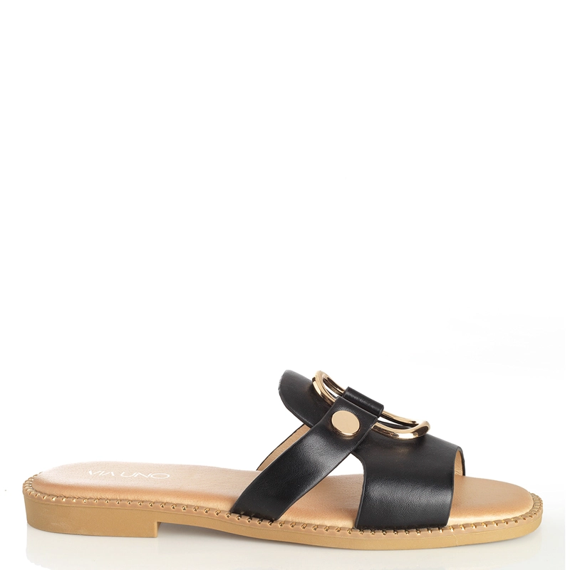 SANDALIAS MUJER VIA UNO NEGRO 22601633 - 1