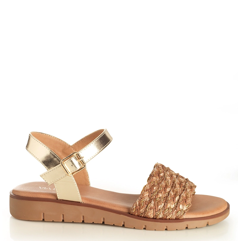SANDALIAS MUJER VIA UNO DORADO 22641608 - 1