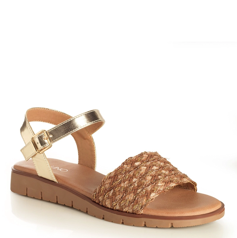 SANDALIAS MUJER VIA UNO DORADO 22641608 - 2
