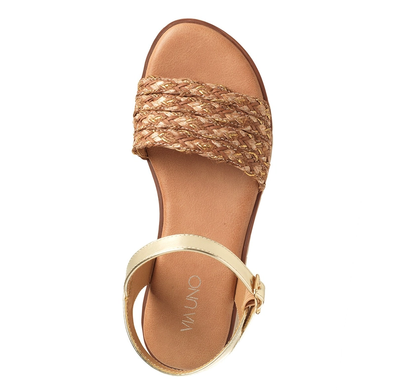 SANDALIAS MUJER VIA UNO DORADO 22641608 - 3