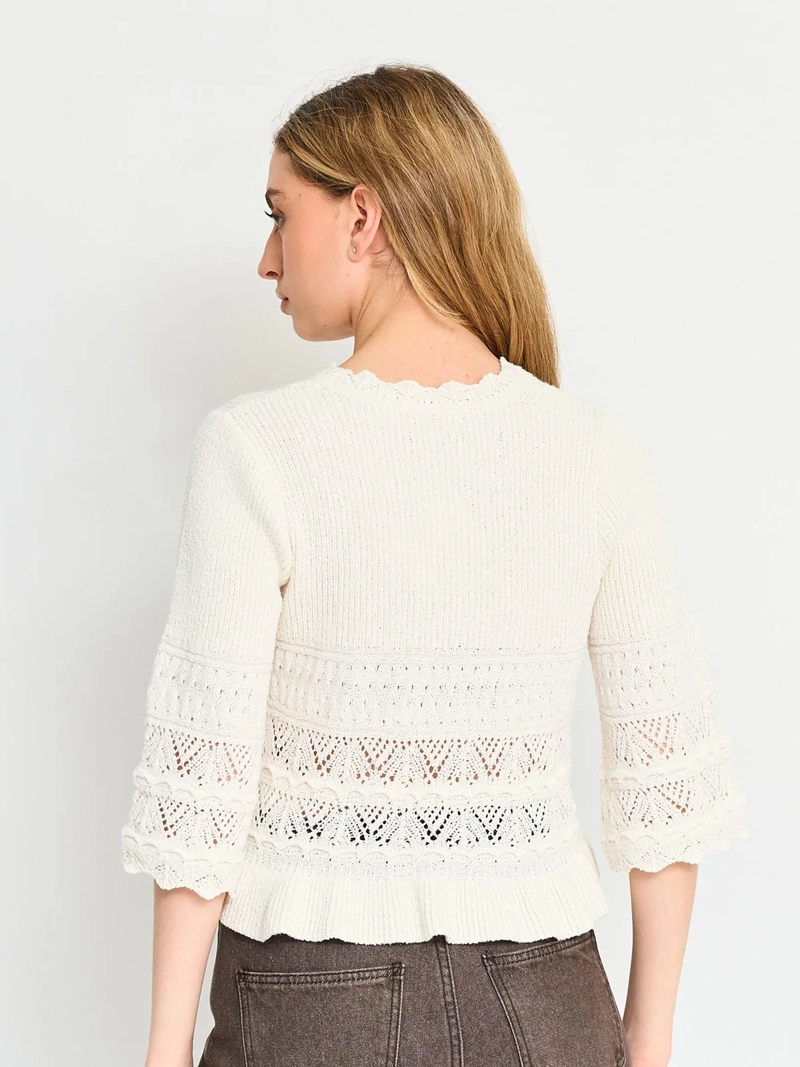 SWEATER MUJER INDEX MANGA CORTA CALADO - 2