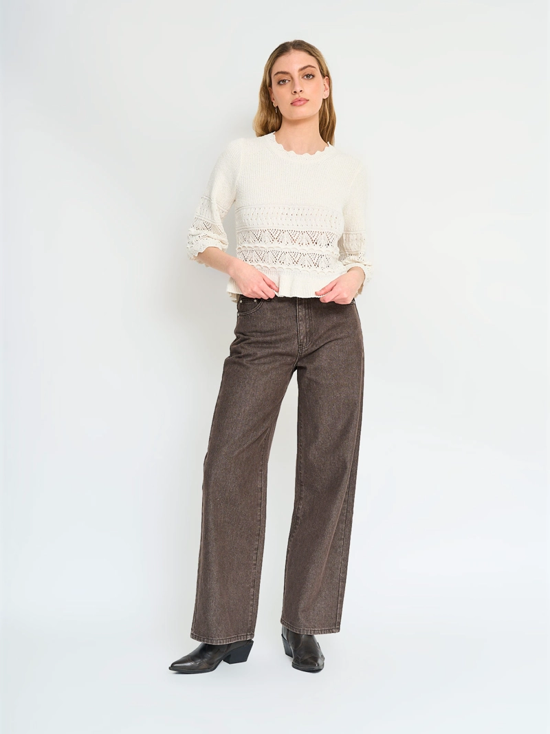 SWEATER MUJER INDEX MANGA CORTA CALADO - 4