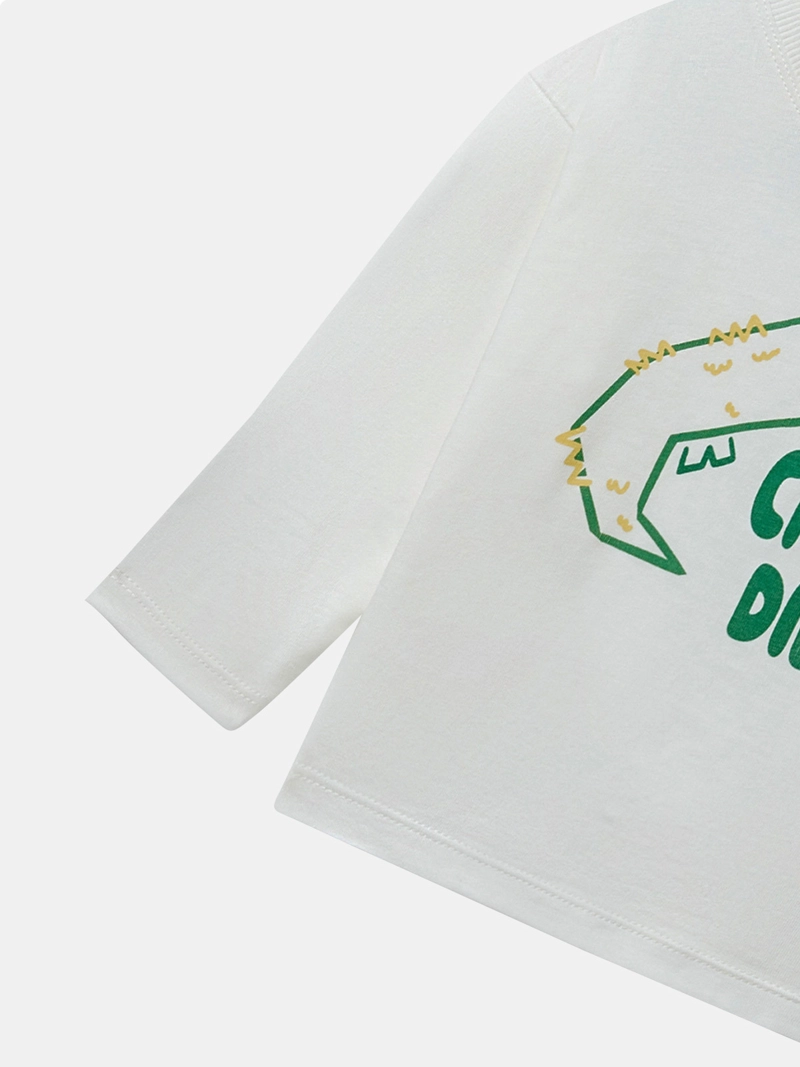 POLERA MANGA LARGA ALGODÓN NIÑO SFERA BLANCO COCODRILO - 2