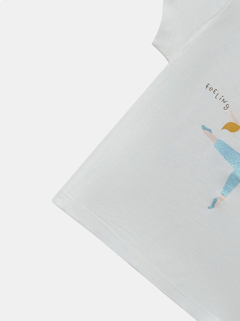 POLERA MANGA CORTA ALGODÓN NIÑA SFERA BLANCO - 2