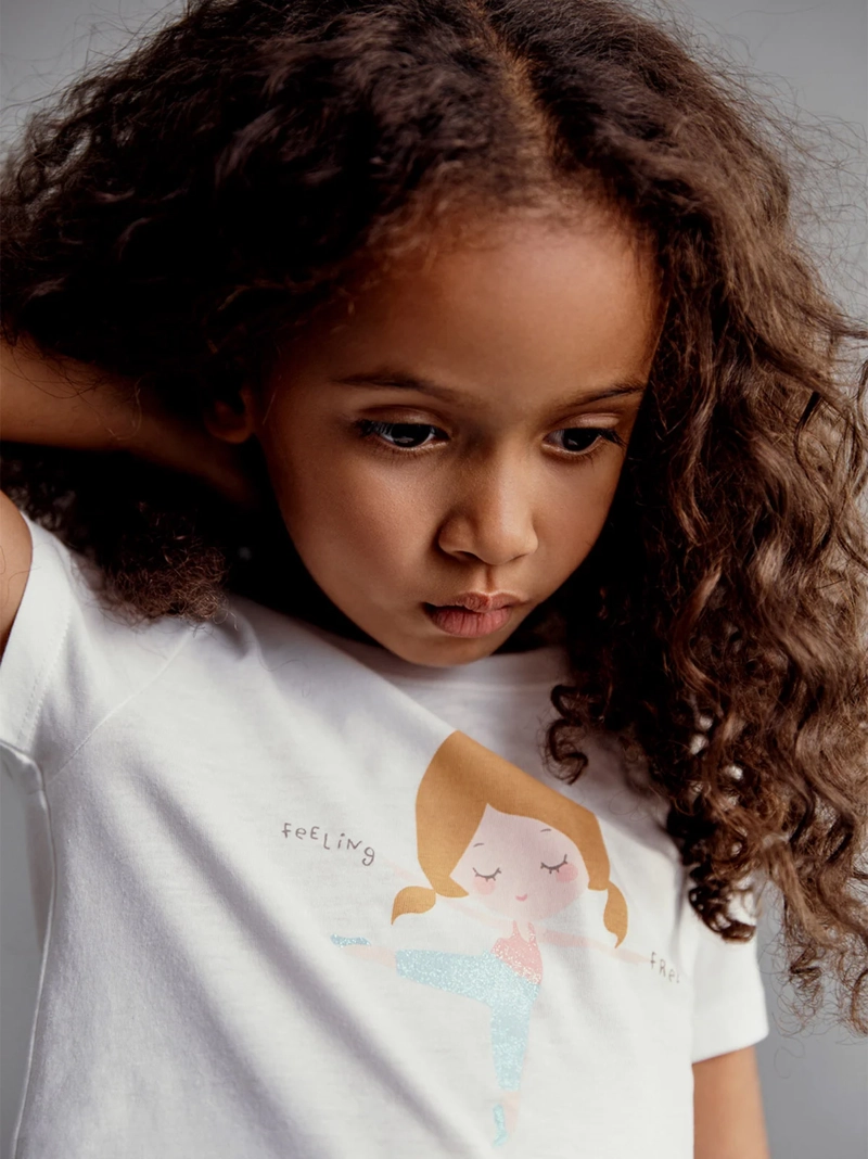 POLERA MANGA CORTA ALGODÓN NIÑA SFERA BLANCO - 4