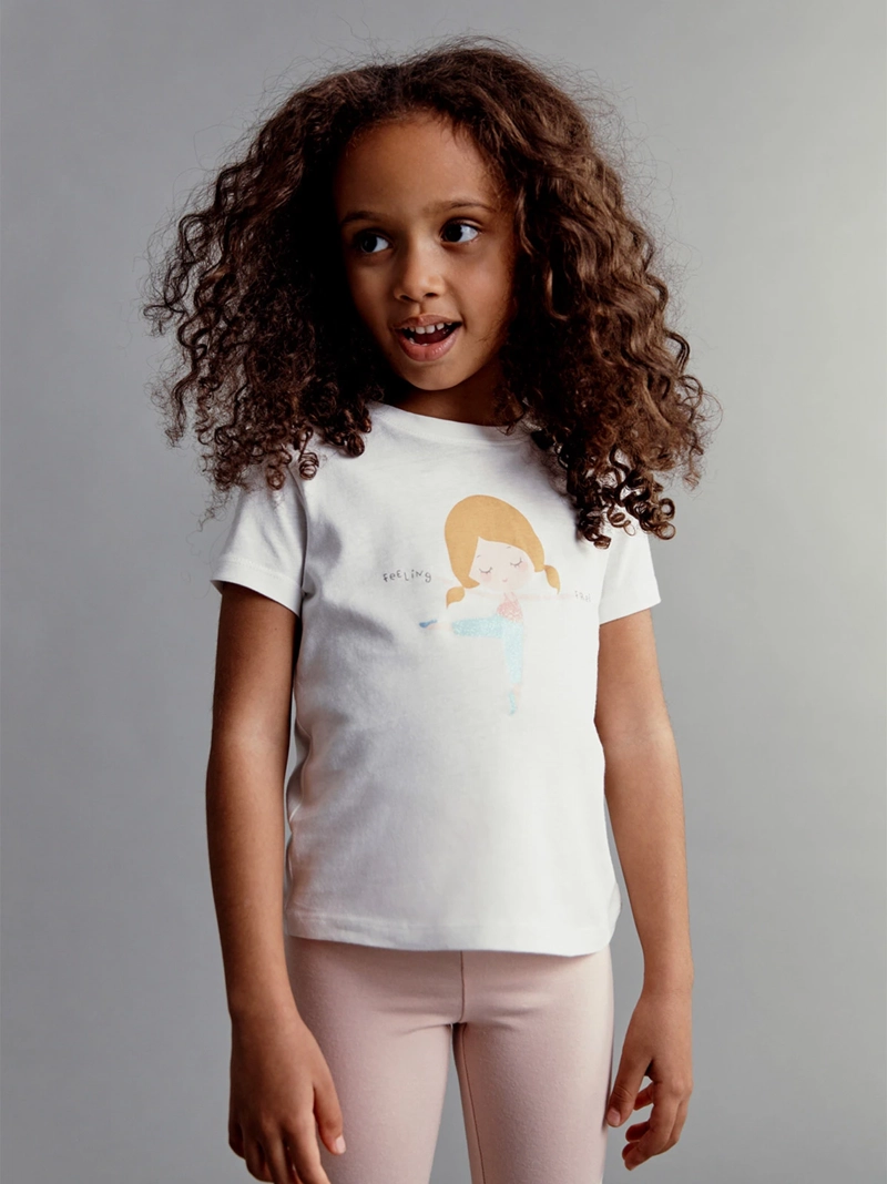 POLERA MANGA CORTA ALGODÓN NIÑA SFERA BLANCO - 5