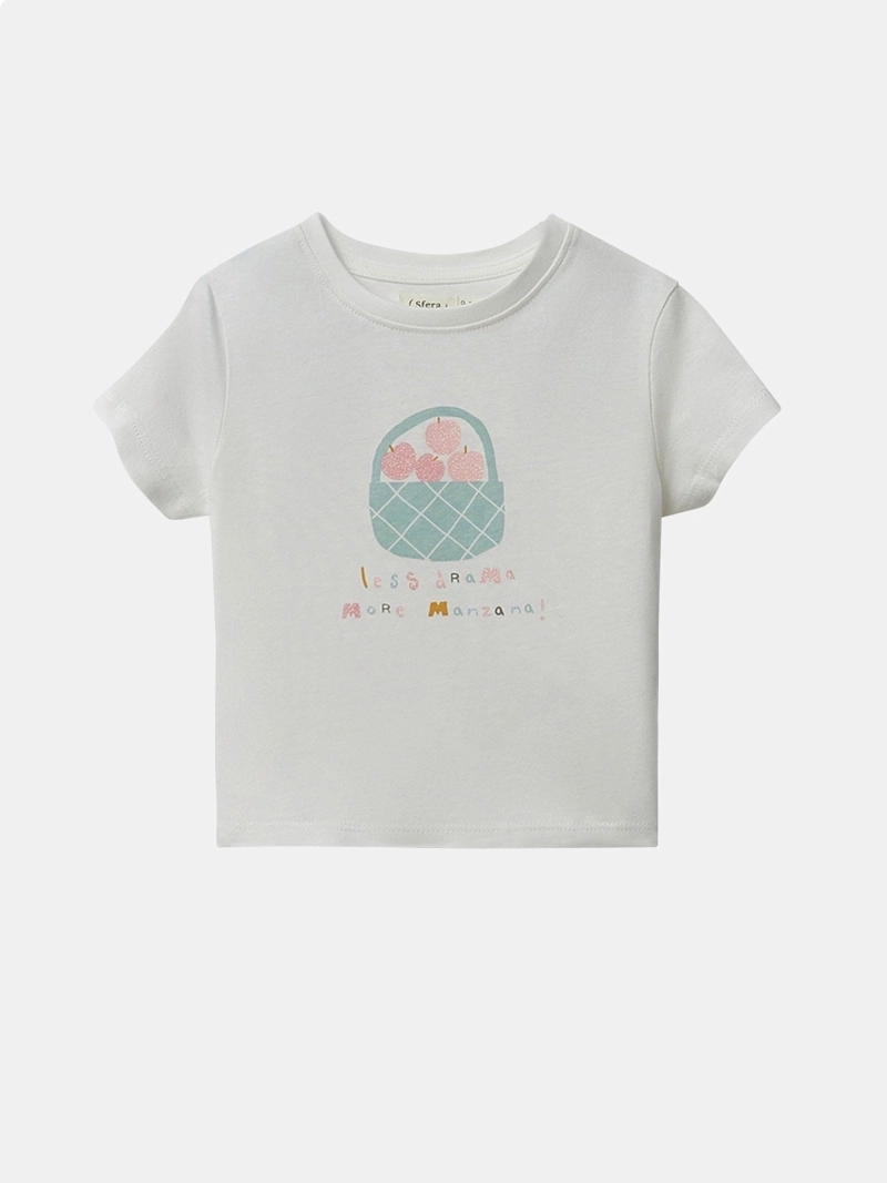 POLERA MANGA CORTA ALGODÓN NIÑA SFERA BLANCO - 1