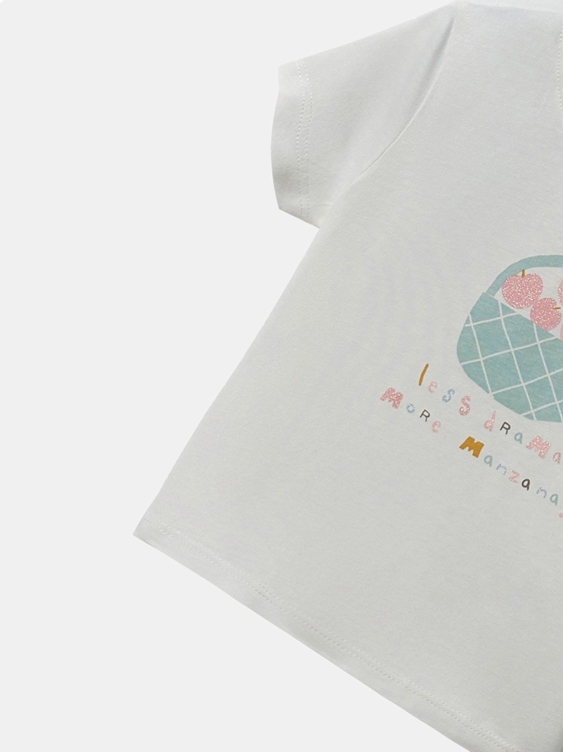 POLERA MANGA CORTA ALGODÓN NIÑA SFERA BLANCO - 2