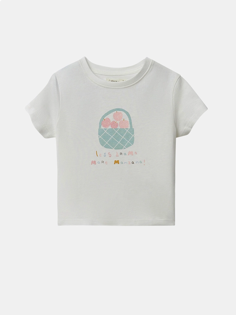 POLERA MANGA CORTA ALGODÓN NIÑA SFERA BLANCO - 1