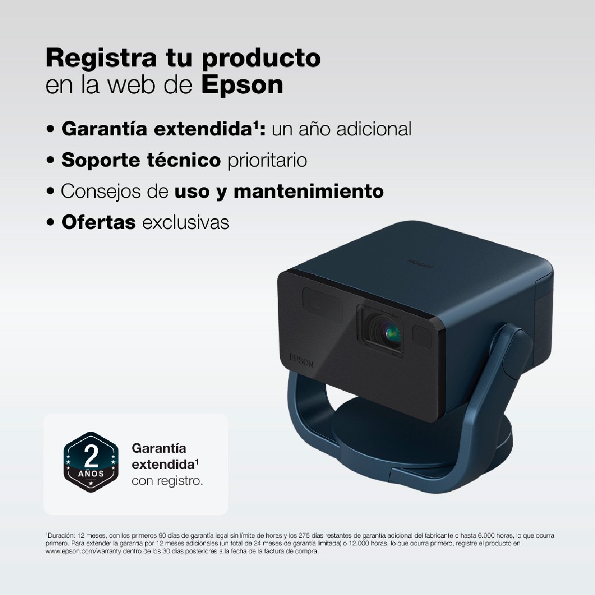 PROYECTOR EPSON FULL HD SMART PORTÁTIL EPIQVISION EF22 1.000 LÚMENES BLANCO COLOR Azul, foto 11