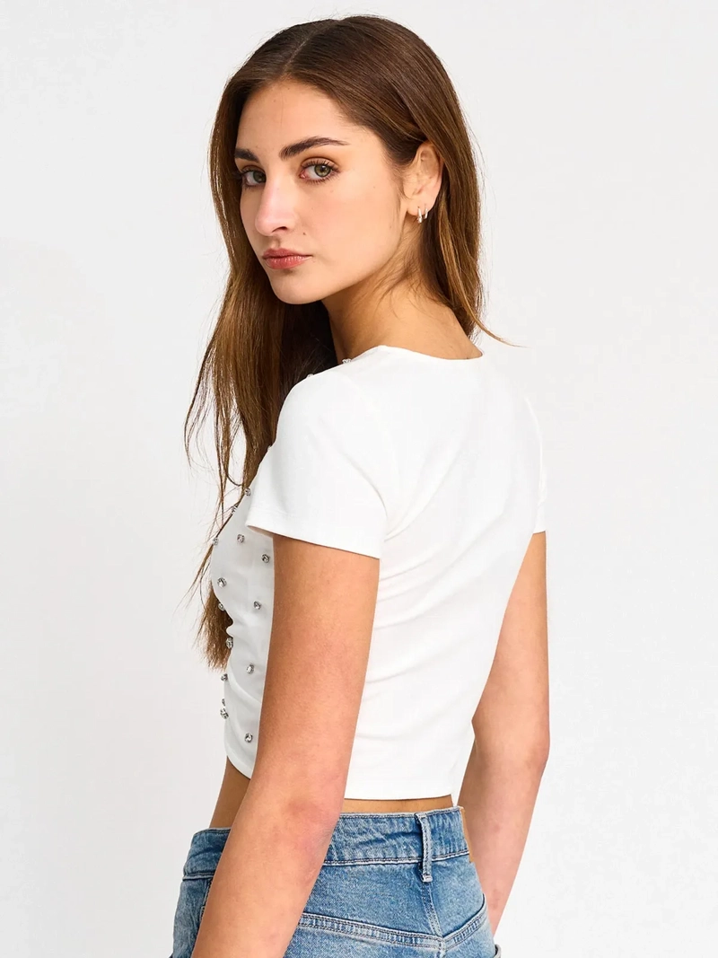 POLERA MANGA CORTA MUJER TALLY WEIJL BLANCO - 2