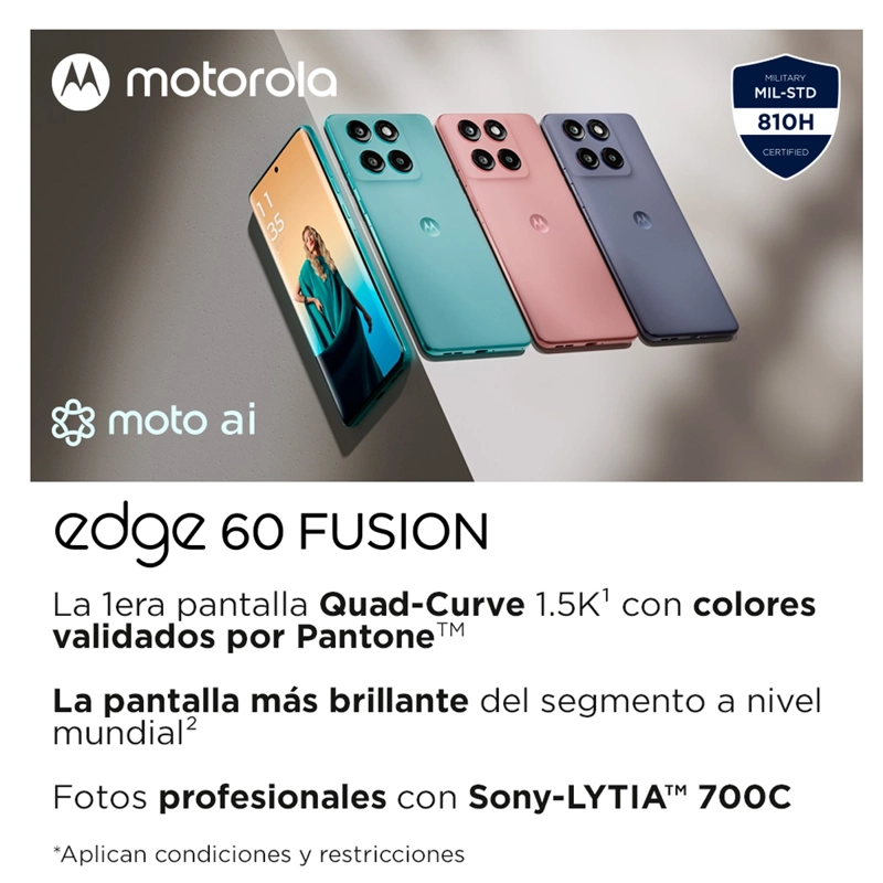 SMARTPHONE MOTOROLA EDGE 60 FUSION 256GB 8GB RAM 50MP 6.6" - 7
