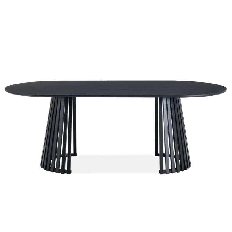 JUEGO DE COMEDOR RIPLEY HOME RANURADO 6S NEGRO - 3