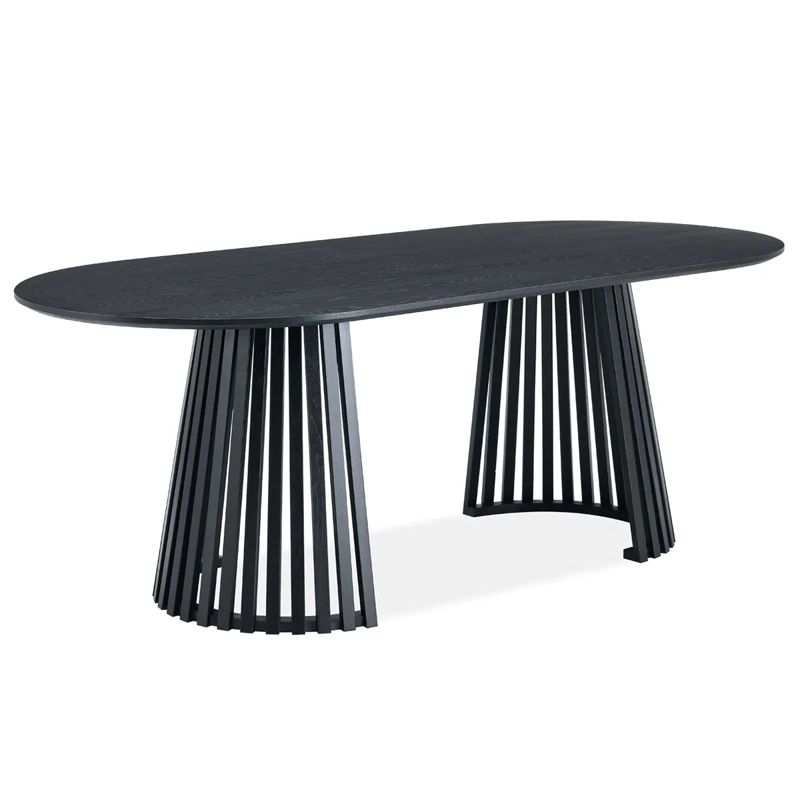 JUEGO DE COMEDOR RIPLEY HOME RANURADO 6S NEGRO - 4