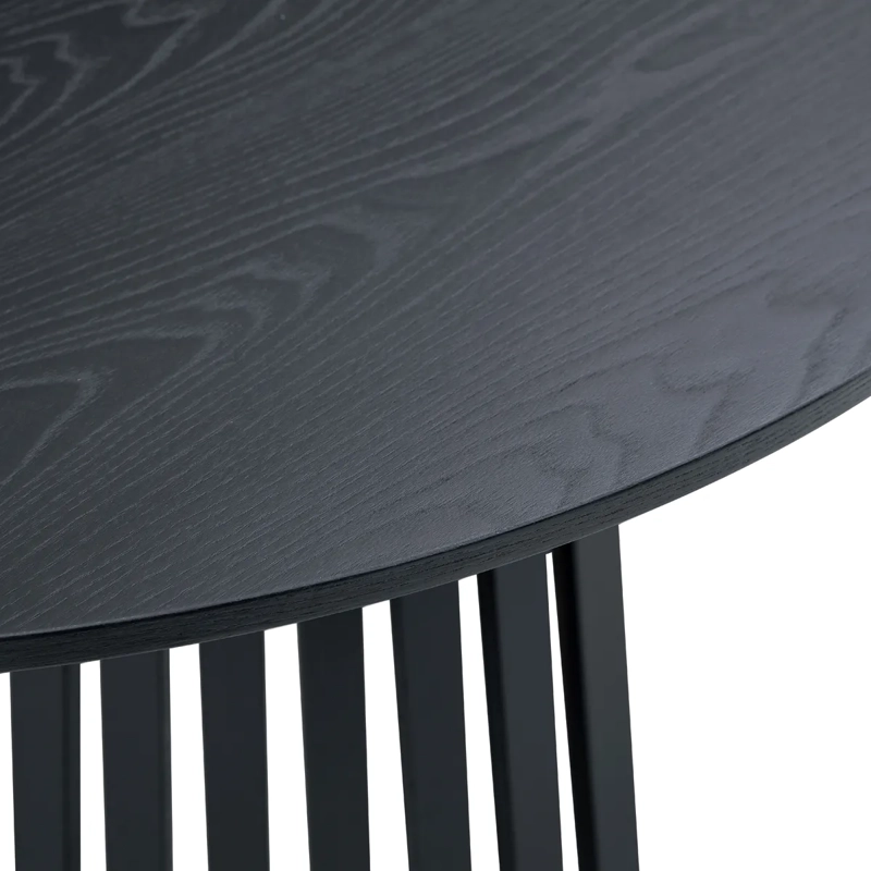 JUEGO DE COMEDOR RIPLEY HOME RANURADO 6S NEGRO - 5