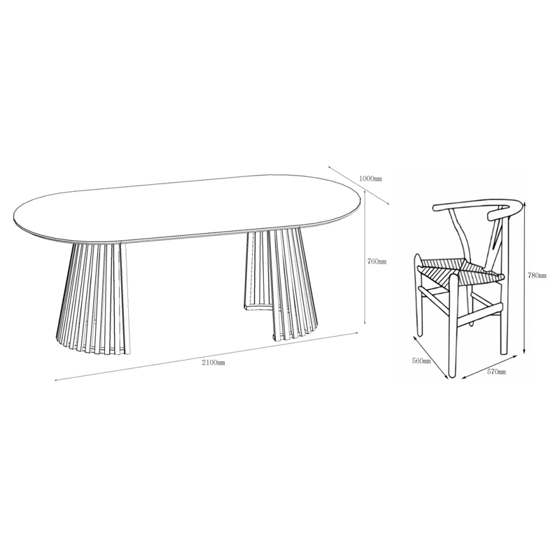 JUEGO DE COMEDOR RIPLEY HOME RANURADO 6S NEGRO - 7