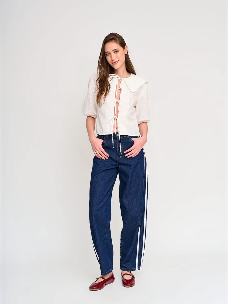 BLUSA MUJER INDEX ALGODÓN CUELLO BOBO MANGA LARGA - 4