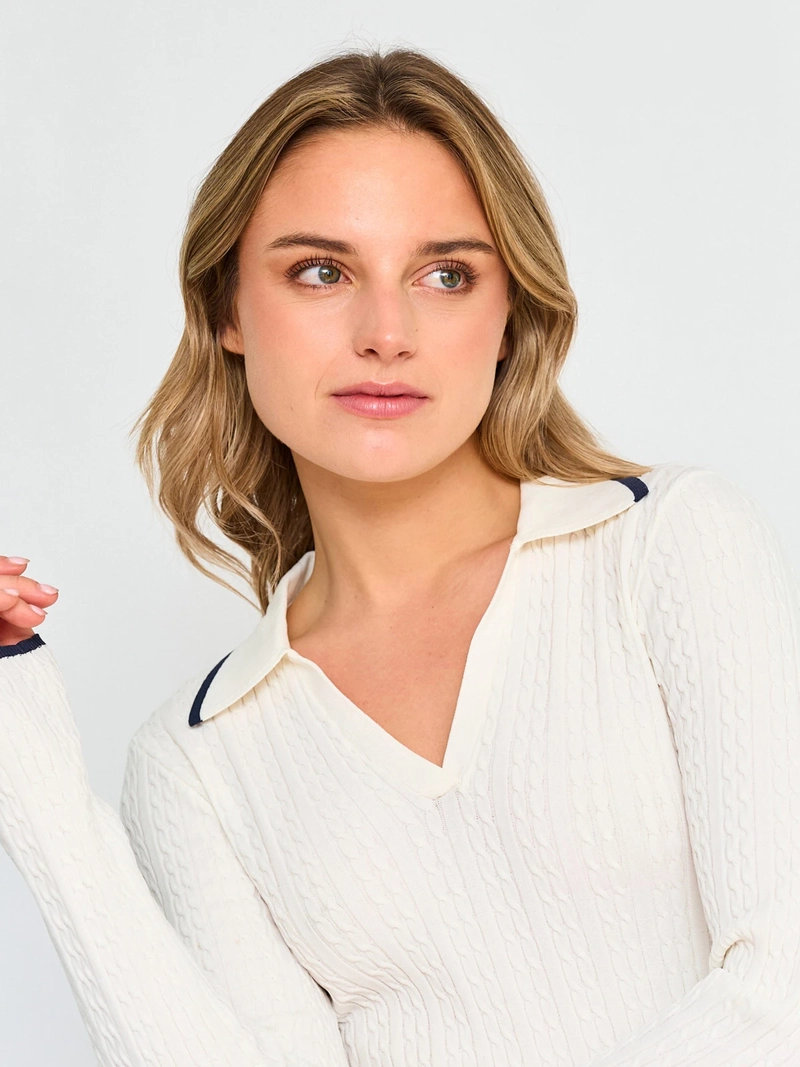 SWEATER MANGA LARGA MUJER INDEX CUELLO POLO - 3