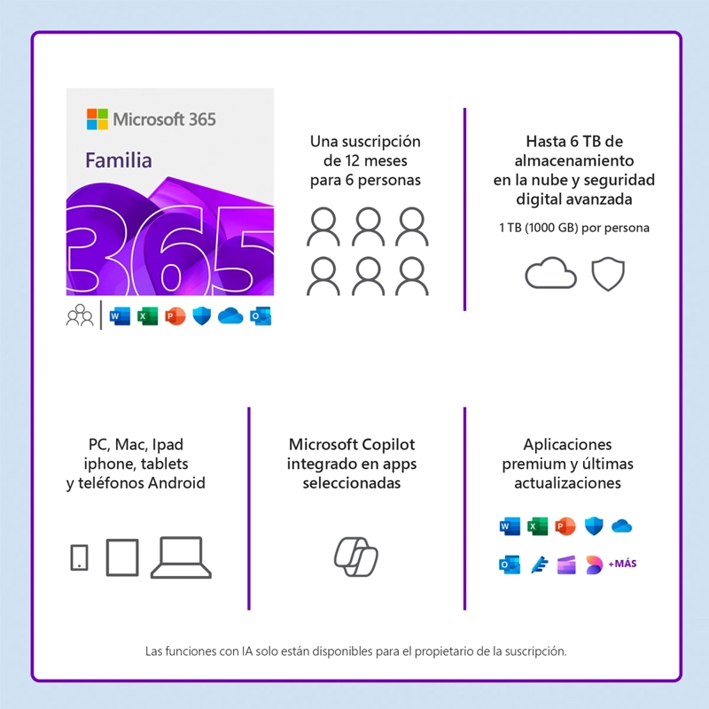 SOFTWARE MICROSOFT OFFICE 365 FAMILY 12 MESES DIGITAL - 3
