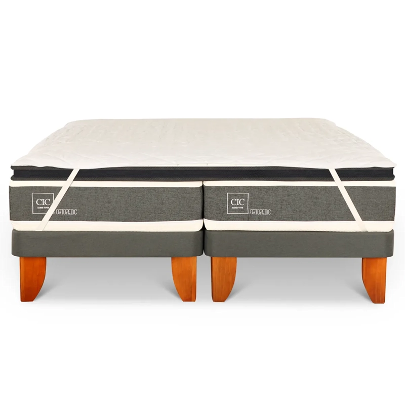 CAMA CIC DUPLEX EUROPEA 1 PLAZA + TOPPER PREMIUM + CUBRE COLCHÓN ORTOPEDIC - 1
