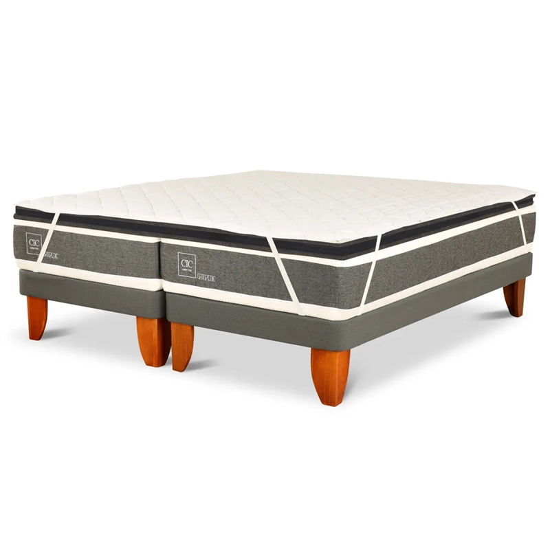 CAMA CIC DUPLEX EUROPEA 1 PLAZA + TOPPER PREMIUM + CUBRE COLCHÓN ORTOPEDIC - 2