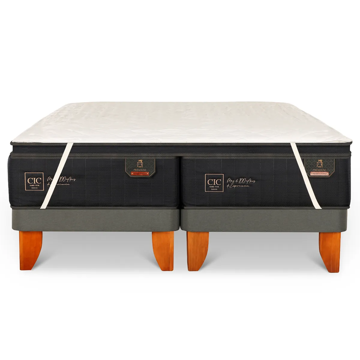 CAMA CIC DUPLEX EUROPEA 1 PLAZA + TOPPER + CUBRE COLCHÓN PREMIUM - 1