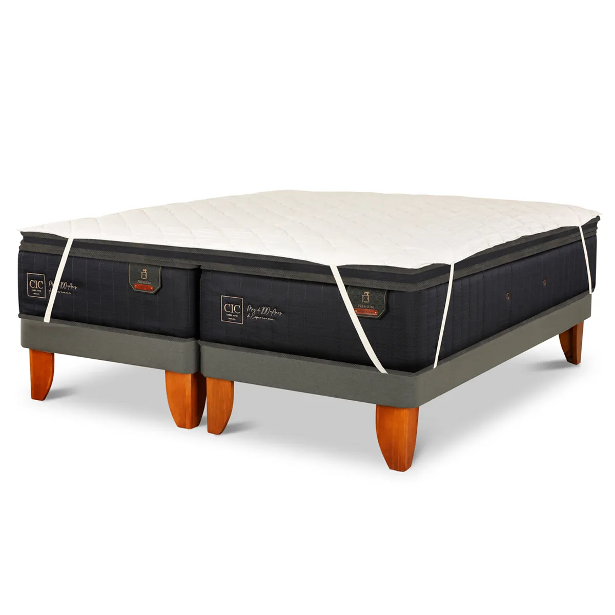 CAMA CIC DUPLEX EUROPEA 1 PLAZA + TOPPER + CUBRE COLCHÓN PREMIUM - 2