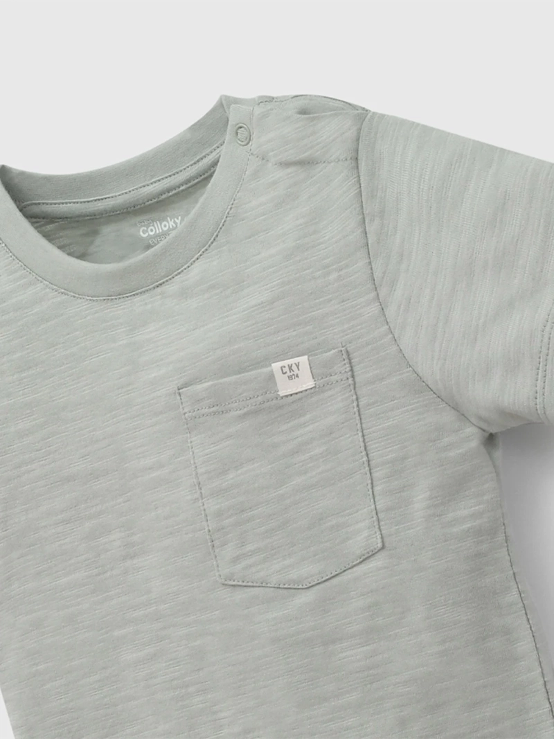 POLERA MANGA CORTA NIÑO COLLOKY POCKET MENTA   - 4