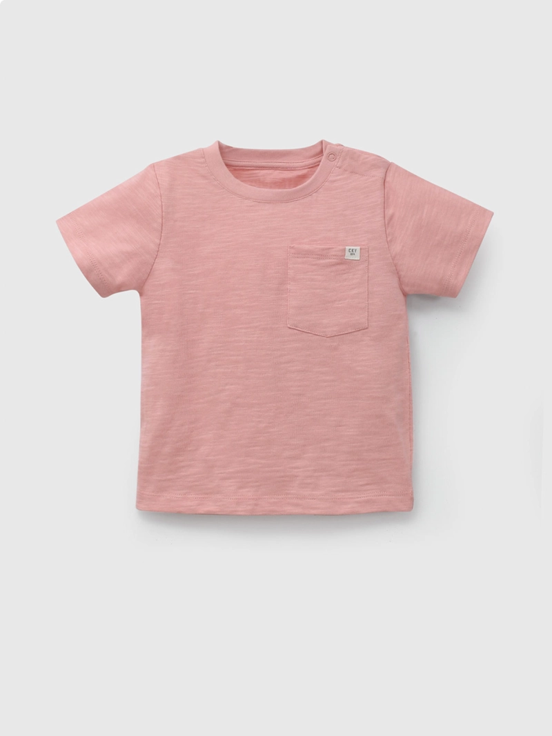 POLERA MANGA CORTA NIÑO COLLOKY POCKET ROSA  - 1
