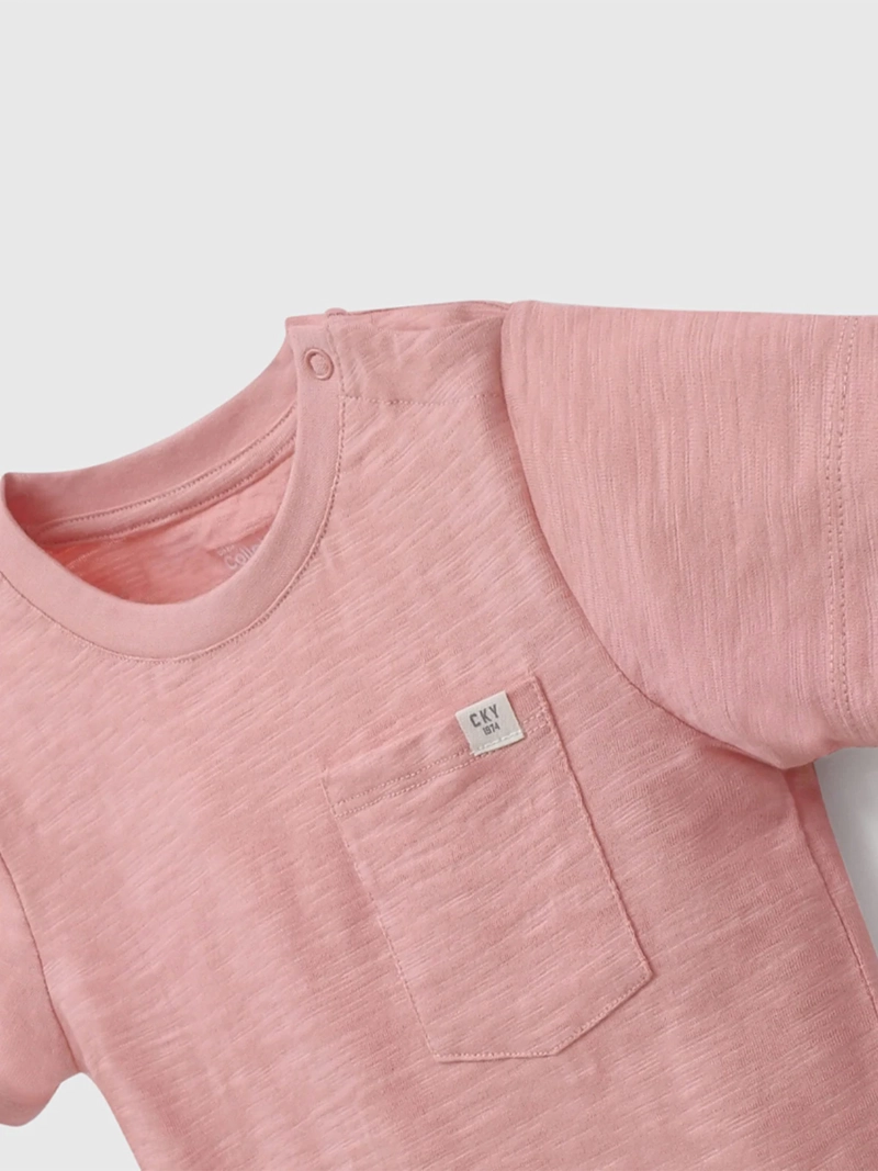 POLERA MANGA CORTA NIÑO COLLOKY POCKET ROSA  - 4