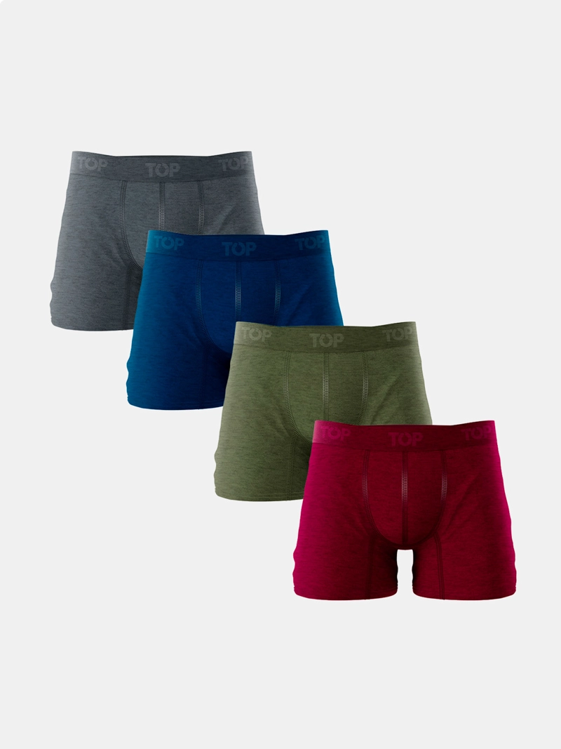 PACK 4 BÓXERS ALGODÓN HOMBRE TOP MULTICOLOR 208P4C3