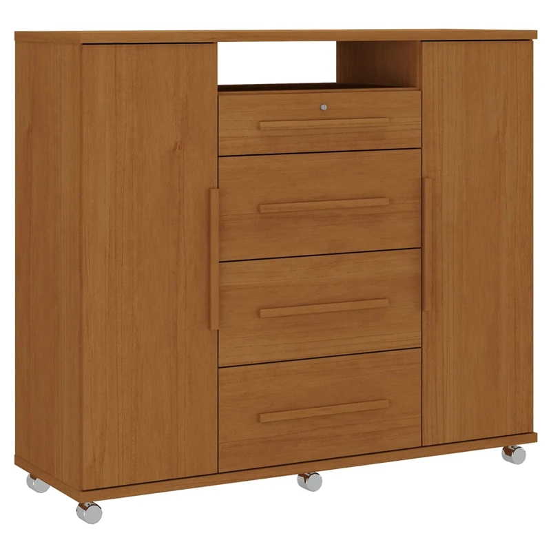 CÓMODA BE DESIGN ZANZINI MULTI MATE 2 PUERTAS 4 CAJONES CARAMELO - 1