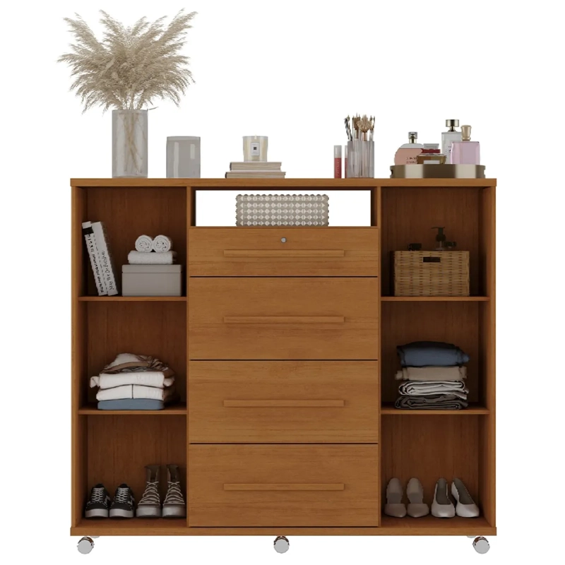CÓMODA BE DESIGN ZANZINI MULTI MATE 2 PUERTAS 4 CAJONES CARAMELO - 2