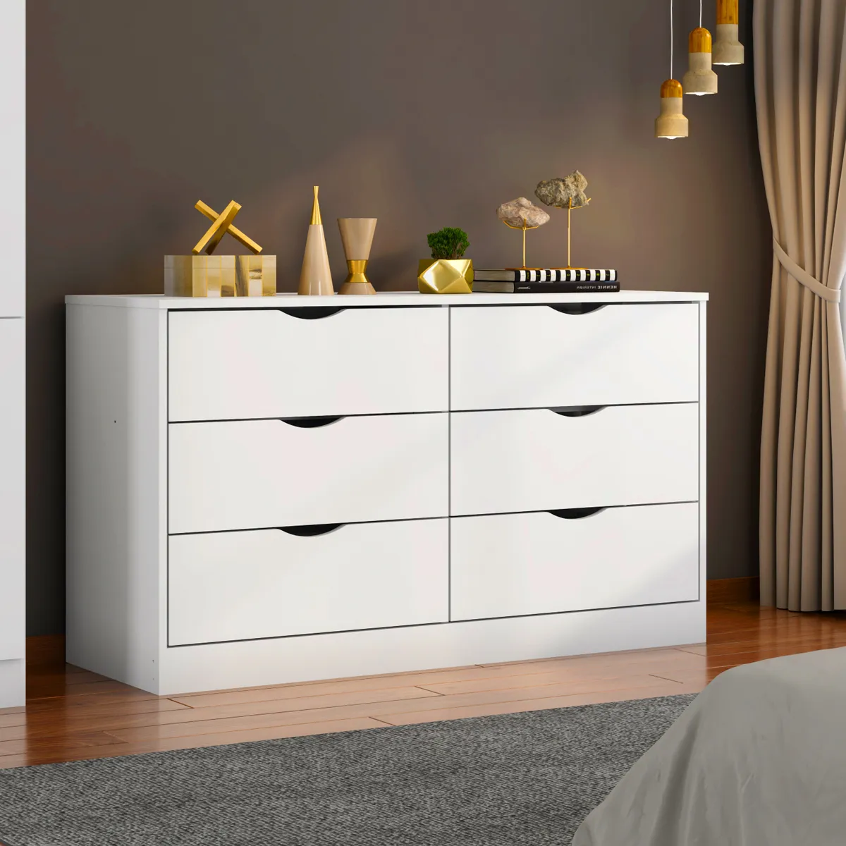 CÓMODA BE DESIGN PISA 6C 6 CAJONES BLANCO - 3