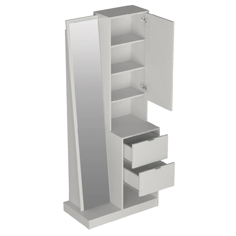 CÓMODA BE DESIGN TOCADOR MOVELI CON ESPEJO 1 PUERTA 2 CAJONES BLANCO - 2