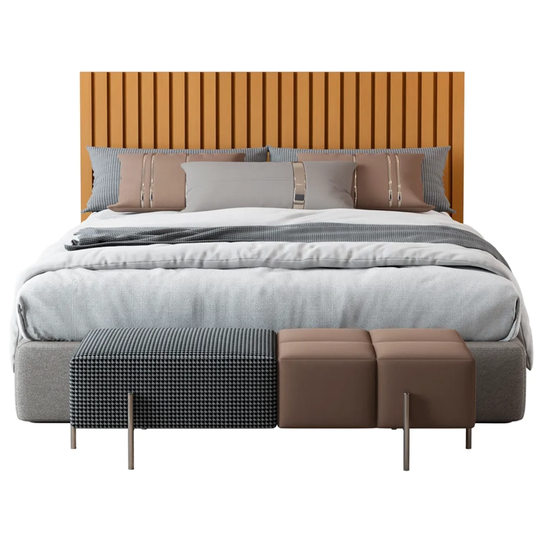 RESPALDO BE DESIGN OANEL QUEEN MADERA CARAMELO - 3