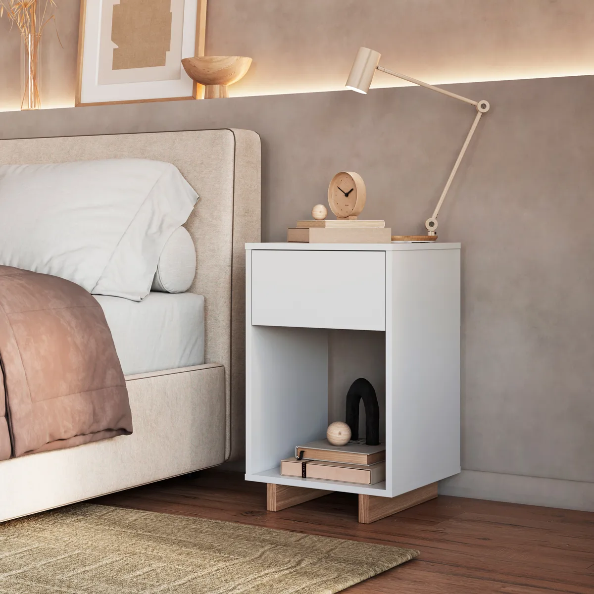 VELADOR BE DESIGN MOVELI 1 CAJÓN BLANCO - 4