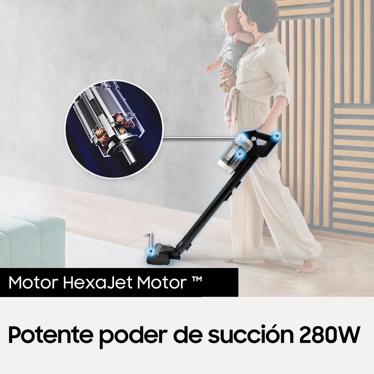 ASPIRADORA VERTICAL SAMSUNG INALÁMBRICO STICK BESPOKE AI JET LITE Gris, foto 8