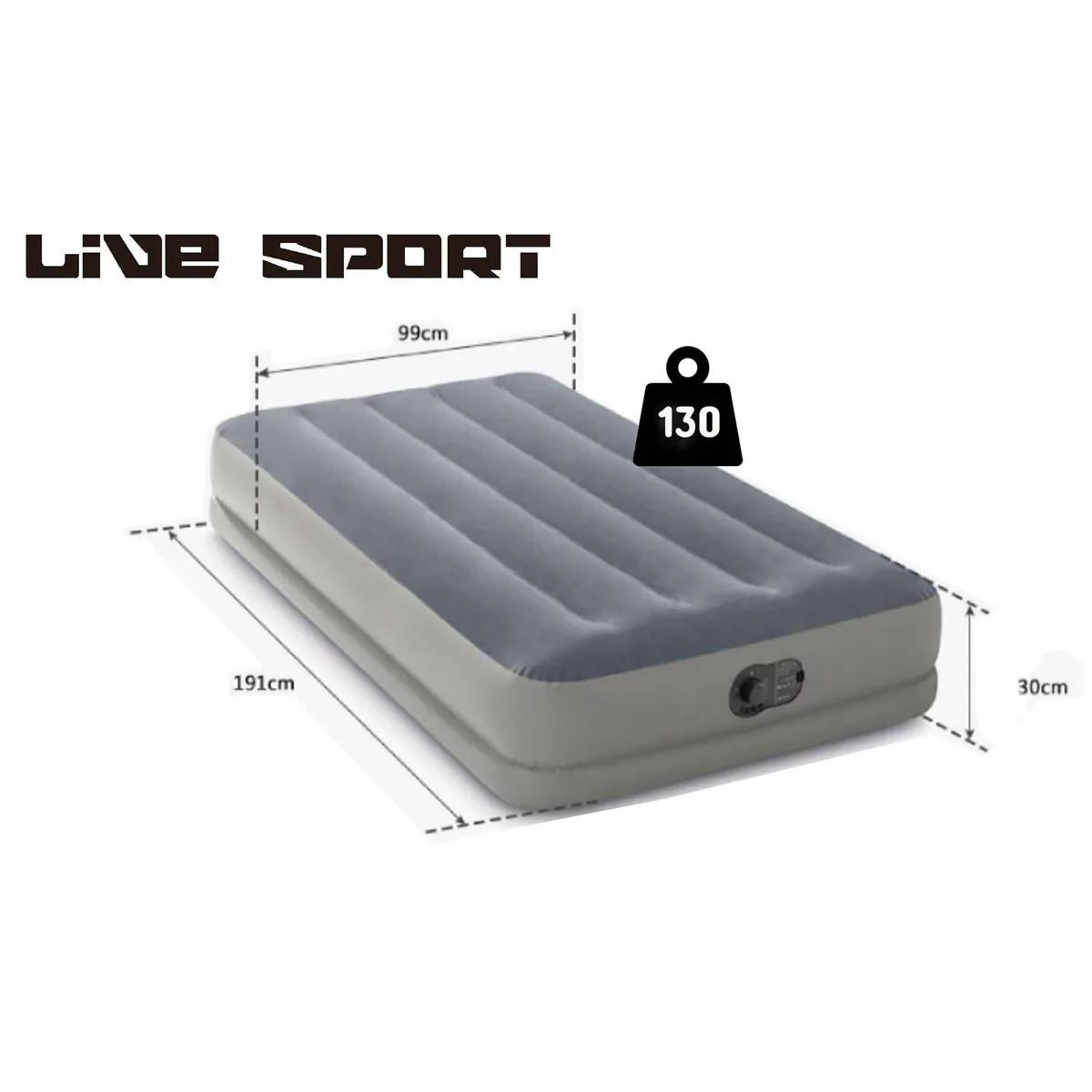CAMA BE DESIGN INFLABLE ELÉCTRICA 1 PLAZA GRIS - 5