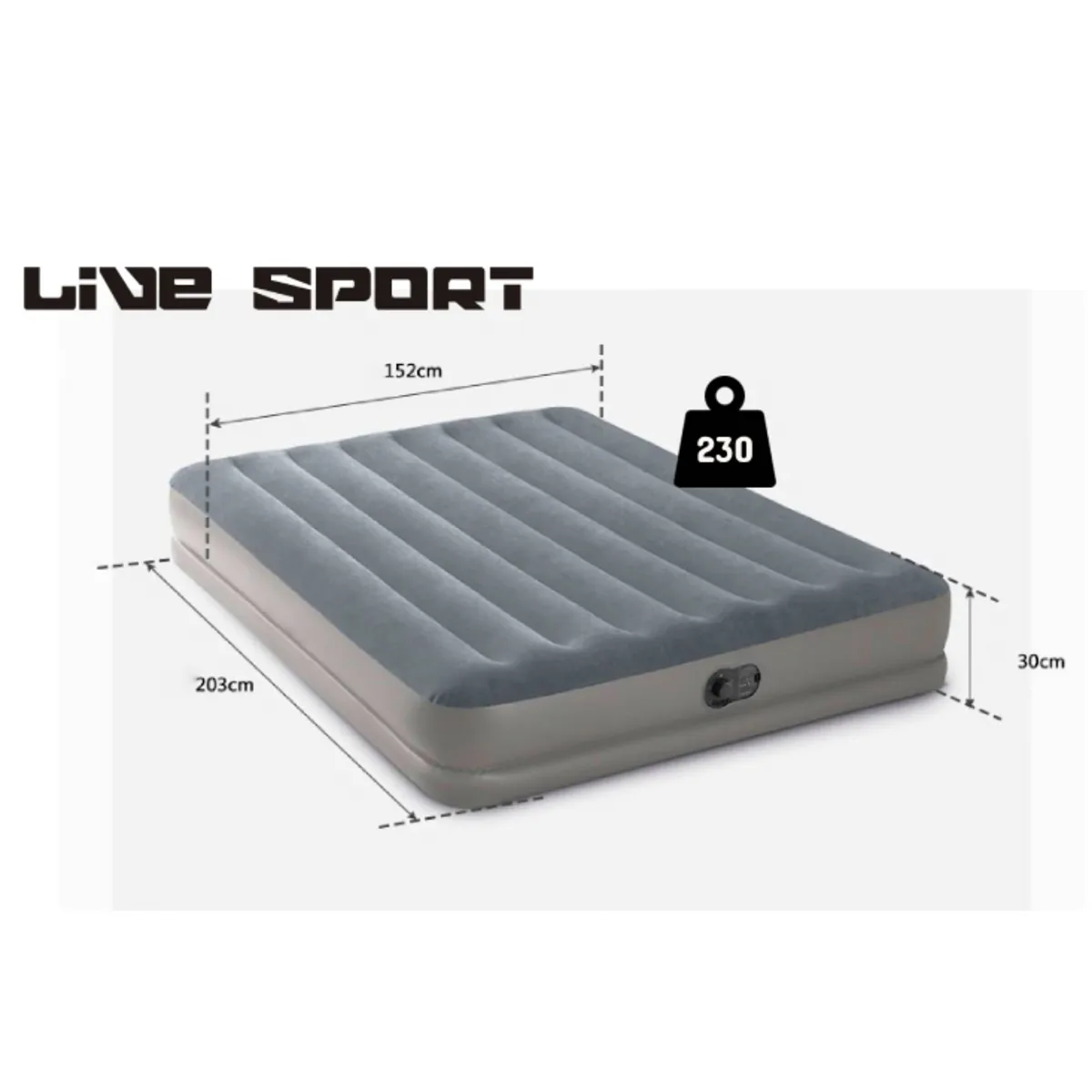CAMA BE DESIGN INFLABLE ELÉCTRICA 2 PLAZAS GRIS - 4